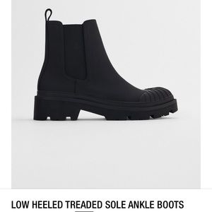 Zara Low Heel Treaded Sole Ankle Boots